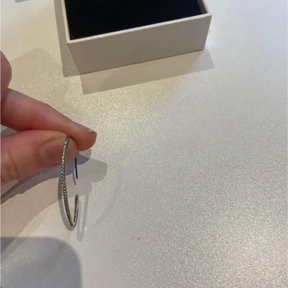 Pandora Silver Oval Hoop Earrings - Silver - Picture 2 of 2